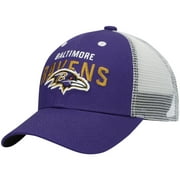 Youth Purple/White Baltimore Ravens Core Lockup Adjustable Hat - OSFA