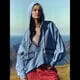 thumbnail image 4 of Sudadera Vaquera con Capucha y Media Cremallera para Mujer, Chaqueta Vaquera, Tops Azul L, 4 of 10