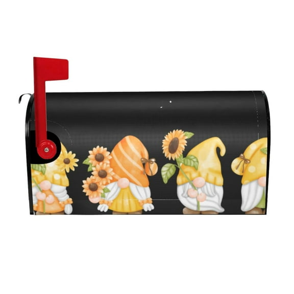 Naloa Hello Spring Sunflower Gnomes Mailbox Covers Magnetic Post Box Cover Post Letter Box Cover Garden Decor-21x18 in