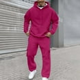 thumbnail image 4 of Letdown Men's Hoodie Tracksuit 2 Piece Sweatsuit Sets Casual Lined Jogging Athletic Suits with Pockets Men Tracksuit - Hot Pink,XXL, 4 of 10