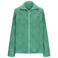 thumbnail image 6 of TKLPEHG Womens Winter Coats Fall Long Sleeve Zip Up Fleece Coat Casual Comfy Stand Collar Jackets Warm Fleece Lined Winter Coats (Green,S), 6 of 6