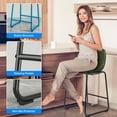 thumbnail image 3 of RTVR 24" Bar Stools Set of 4 with Back, Faux Leather for Home Kitchen, Olive, 3 of 8