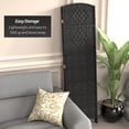 thumbnail image 5 of Red Lantern 6 ft. Tall Diamond Weave Fiber Room Divider - Black - 3 Panel, 5 of 6