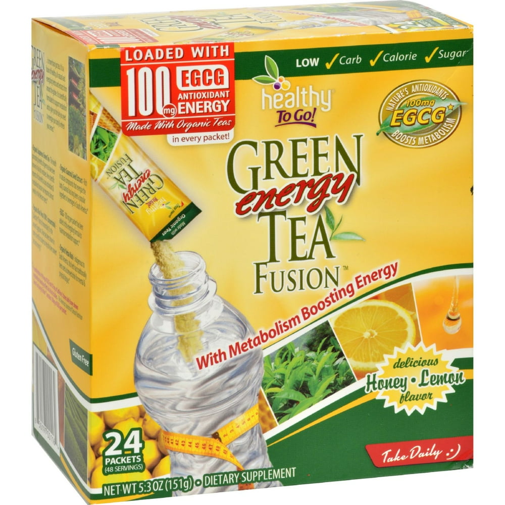 To Go Brands Green Tea Energy Fusion Honey Lemon 24 Packets Walmart
