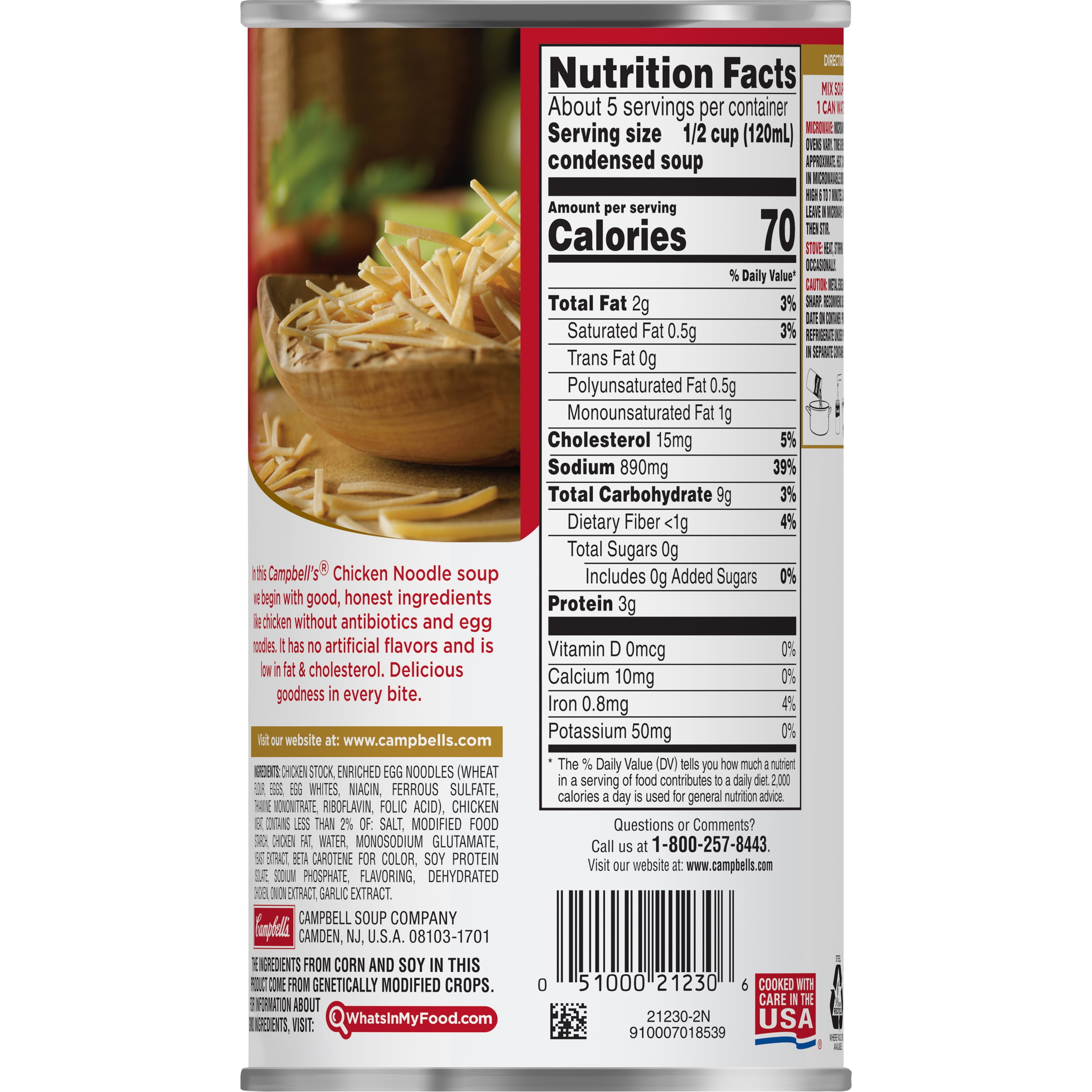 Campbell s Chicken Noodle Soup Nutrition Label