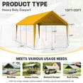 thumbnail image 2 of Kimunuk 10' x 20' Canopy Replacement Cover, Outdoor Portable Carport Replacement Canopy with Ball Bungees for Car Garage Shelter Tent Party Tent, Yellow ,Frame is Not Included, 2 of 6