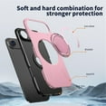 thumbnail image 5 of For iPhone Air Ultra Slim Hybrid TPU+PC Protective Cover with Metal Rotation Holder , Compatible MagSafe, Military Grade Shockproof Phone Case Cover,Pink,For iPhone Air, 5 of 7