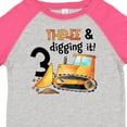 thumbnail image 4 of Inktastic Three and Digging It Bulldozer 3rd Birthday Boys or Girls Toddler T-Shirt, 4 of 5