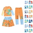 thumbnail image 2 of Grblisyd Boys 3 Piece Swimsuit Rash Guard Set Cute Cartoon Print Beach Bathing Suits Kids Shorts Swim Trunks Pants Long Sleeve, 2 of 3