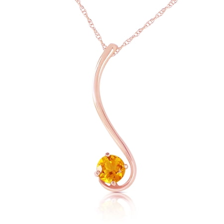 Galaxy Gold 14K Solid Gold Natural Citrine Necklace for Women - Rose Gold Fine Jewelry
