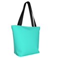 thumbnail image 3 of Ladies Casual One Shoulder Carry Shopping Bag Large Capacity Light 13×11in Used For Shopping Beach Play Travel Shopping Teal, 3 of 8