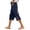 Navy, variant on Lixiuxyad Casual Sweatpants Women’s Solid Color Elastic Waist Loose Fit Side Button Functional Three Quarter Casual Pants Green