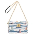 thumbnail image 2 of FORMRS Women Crossbody Purse with Chain Strap Vegan Leather Shoulder Handbag, White Hand Drawn Sailboats, 2 of 7