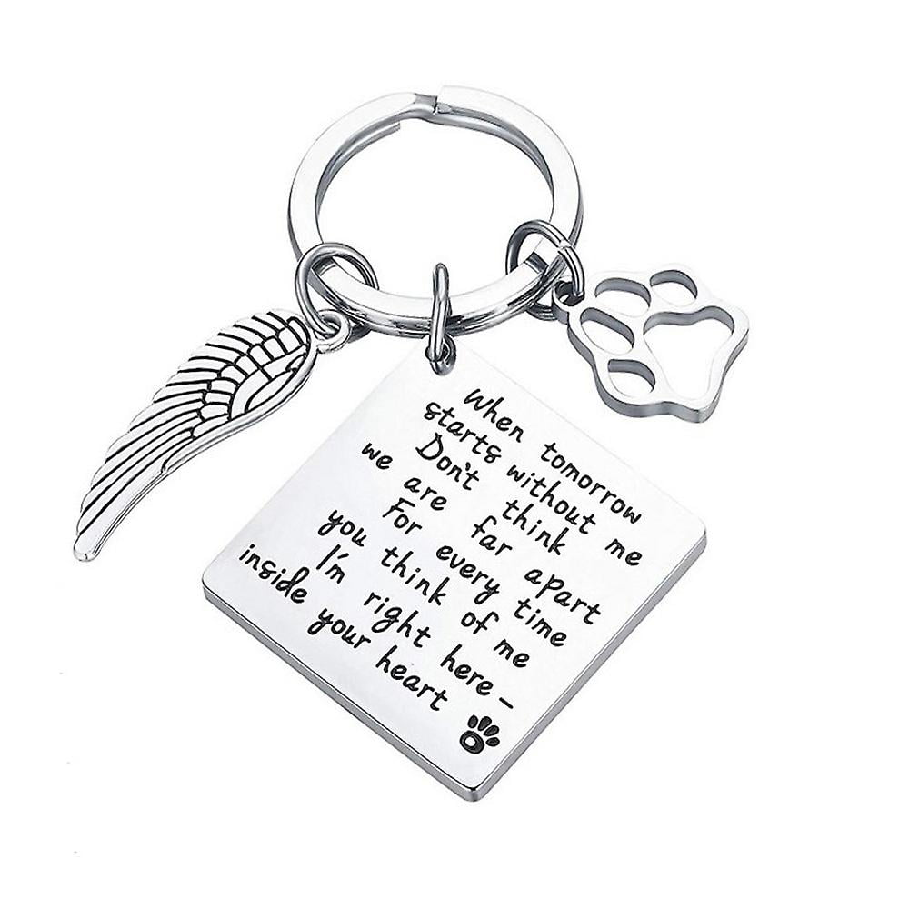Dog Memorial Gifts Dog Remembrance Keychain Loss Of Pet Paw Prints Memorial Dog Keyring With Paper Card Envelope Keychain Jewelry Sympathy Gift For Lo Walmart