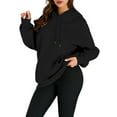thumbnail image 2 of Womens Oversized Hoodies Fleece Sweatshirts Fall Fashion Pullover Sweaters Winter Clothes Black XXL, 2 of 9