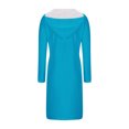 thumbnail image 5 of Workout Dresses for Women Long Sleeve Hooded Dress for Women with Pocket Hoodie Dress Fall Sweatshirts Midi Dress Sports Dress S-88 Sky Blue M, 5 of 6