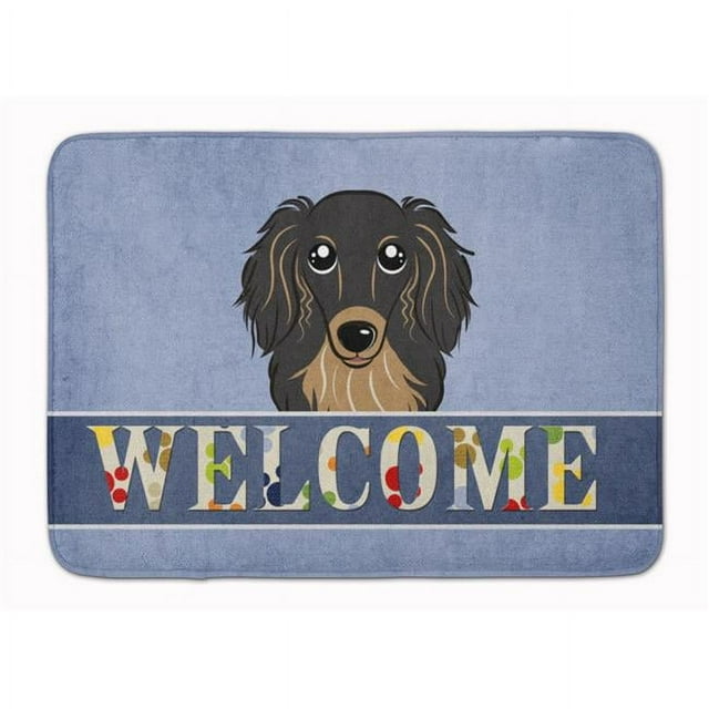 Carolines Treasures BB1399RUG Longhair Black & Tan Dachshund Welcome Machine Washable Memory Foam Mat