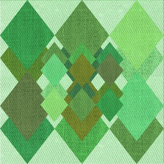 Ahgly Company Machine Washable Indoor Square Transitional Dark Lime Green Area Rugs, 6' Square