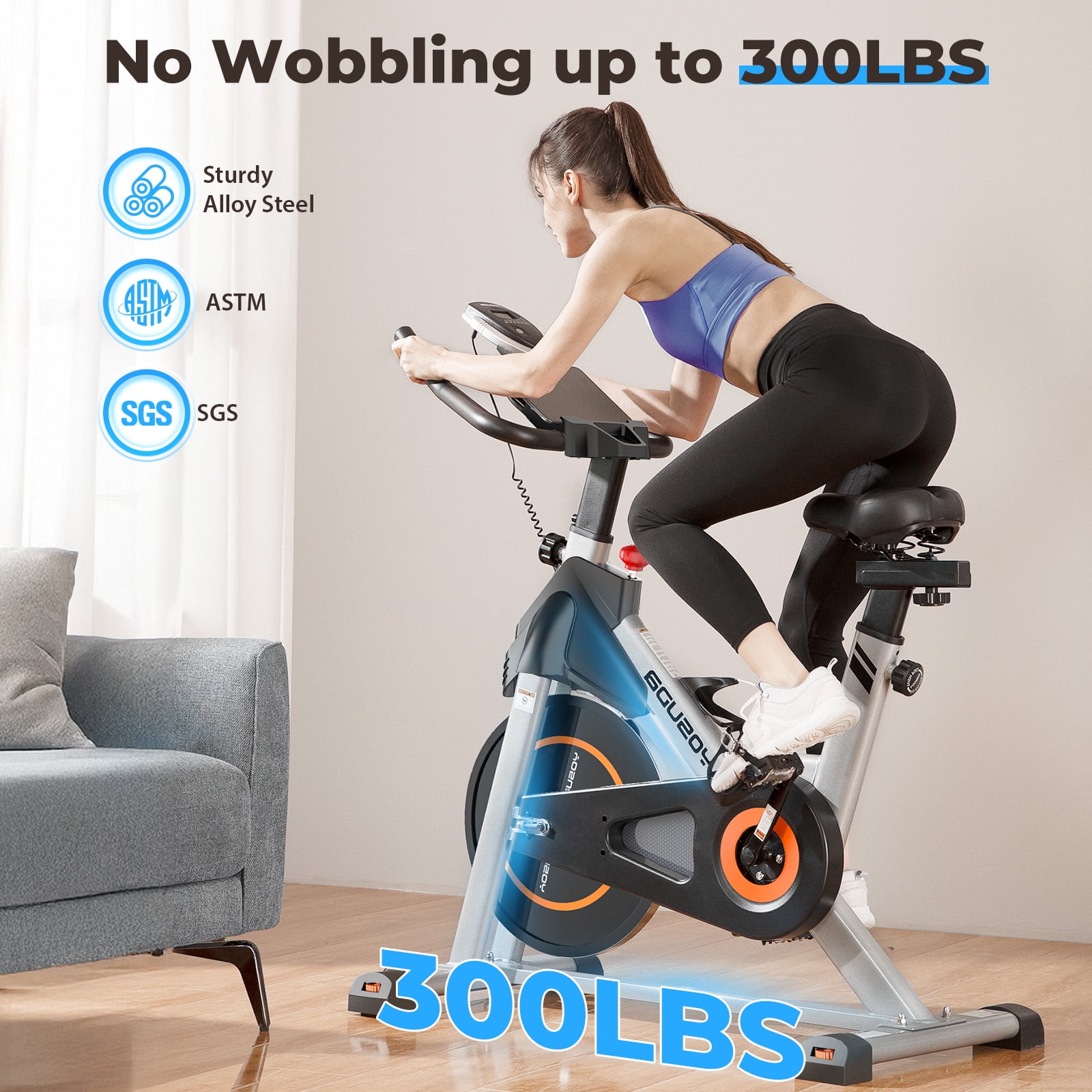 YOSUDA Exercise Bike Magnetic Stationary Indoor Cycling Bike for Home 350lbs Weight Capacity, Comfortable Seat Cushion and Fitness Courses