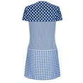 thumbnail image 5 of Wycnly Summer Dresses for Women Beach Vacation Loose Swing Tunic Midi Sun Dresses Short Sleeve V-Neck Plaid Print Knee-Length 2024 Casual Dress Dark Blue s Under $5, 5 of 6