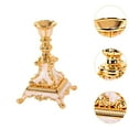 thumbnail image 3 of Portavelas, candelabro, adorno, accesorios de fotografía Retro, candelabro de centro de mesa para decoración de chimenea y Bar Oro Blanco, 3 of 7