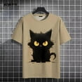 thumbnail image 3 of T-Shirt Drôle pour Hommes, Imprimé Chat Animal Mignon, Manches Courtes, Mode, Col Rond, Respirant, Été, Grande Taille, 3 of 5