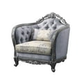 thumbnail image 7 of HomeRoots 43" Light Gray Fabric And Platinum Floral Tufted Arm Chair, 7 of 7