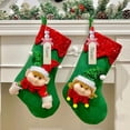 thumbnail image 4 of Christmas Stockings 18 Inch Large Christmas Stockings for Gifts for Boy & Girl Perfect Xmas Decor for Home and Christmas Parties Green/ Christmas Elf Large Socks Decoration Sn2411B, 4 of 8