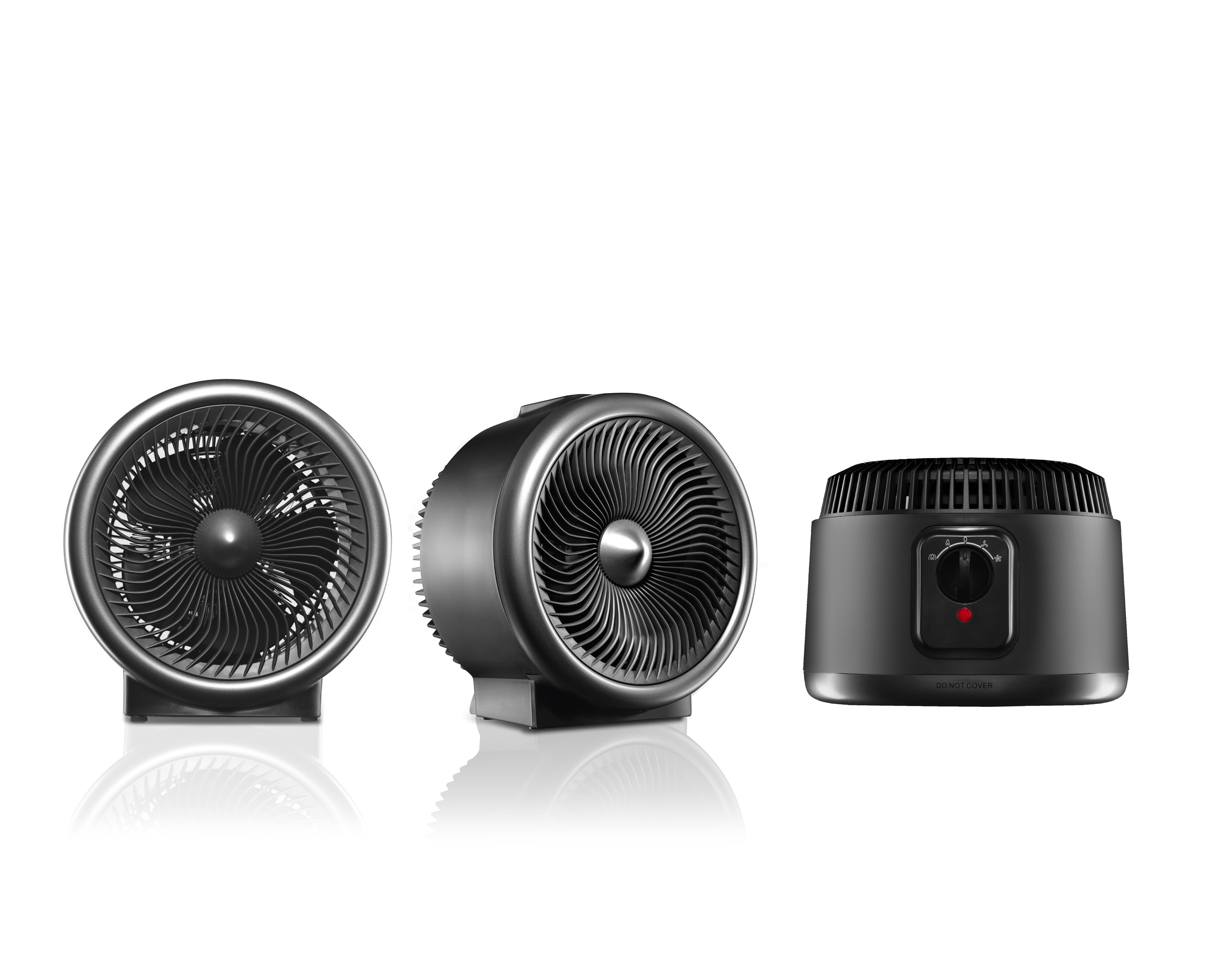 Pelonis Vortex 2-in-1 Heater & Fan, HF18-U1B, Silver & Black