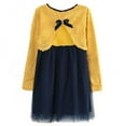 thumbnail image 2 of Girls Yellow Navy Dress Layered Bottoms Sweet Sweater 7/8, 2 of 2