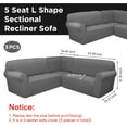 thumbnail image 6 of 3 Pcs L Shaped Couch Covers for Sectional Corner Sofa Stretch 5 Seat Washable Corner Sofa Slipcover Sectional Couch Protector for Living Room(Dark Gray,Milk Silk), 6 of 7