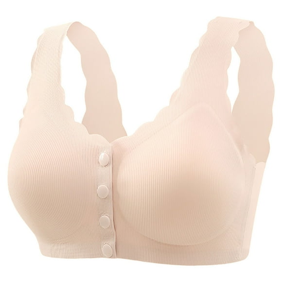 FhsagQ Bra Bras for Women Bras with Underwire Women Middle and Elderly Underwear Large Size Large Cup Underwear Thin Full Cup Front Button Bra Womens Bras Black Womens Bras Bodysuit Fishnet Beige L