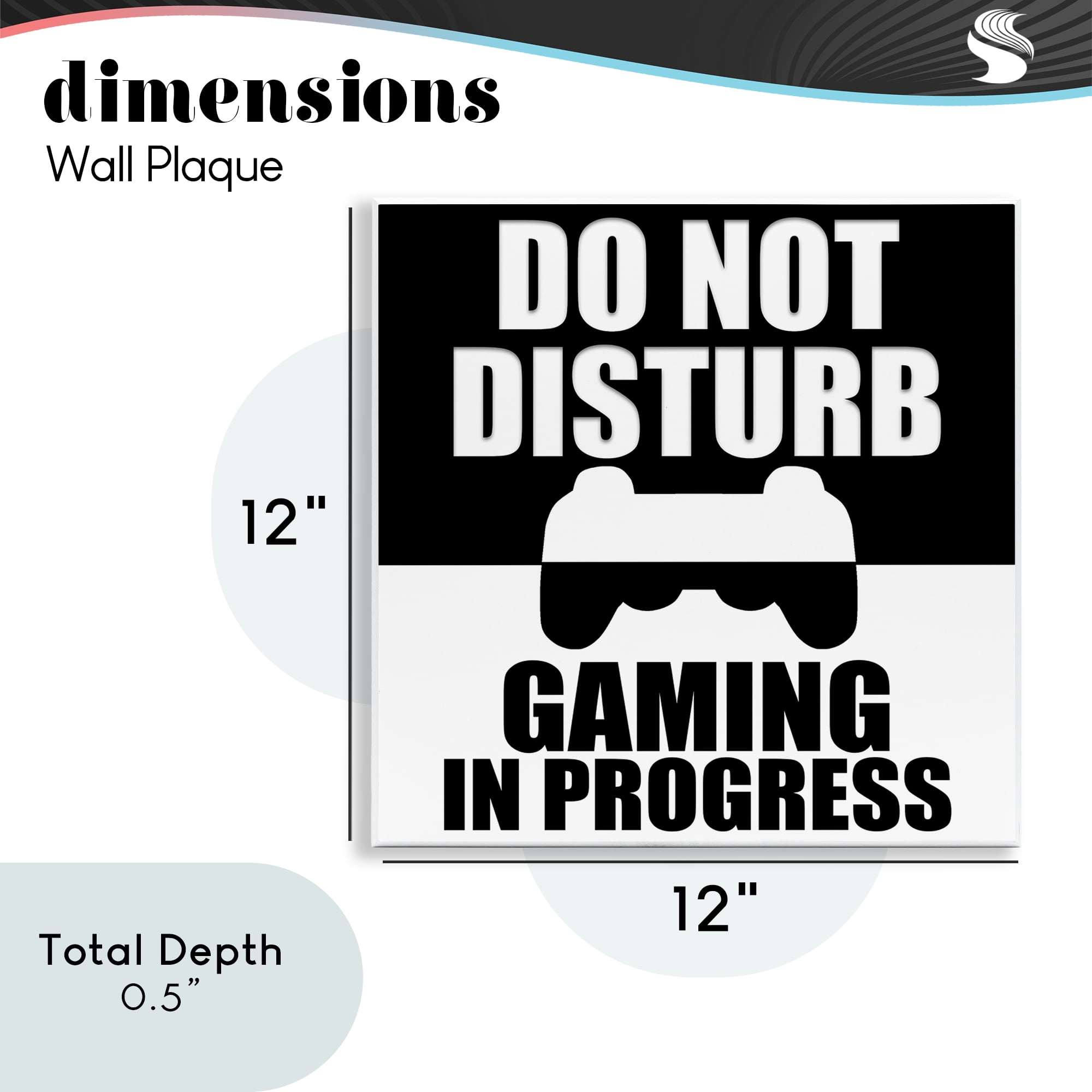 Do Not Disturb Minimal Gamer Wall Plaque Art, design by Kim Allen