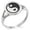 Silver, variant on Stainless Steel Love Heart Yin Yang Minimalist Oval Top Polished Statement Signet Ring