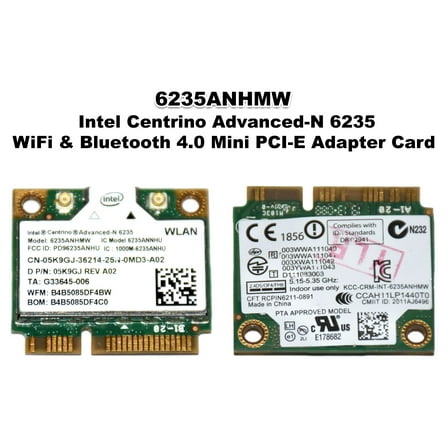 Dell Intel Centrino Advanced‑N 6235 Wi‑Fi/Bluetooth Mini PCIe Card – 5K9GJ