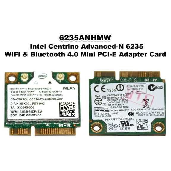Dell Intel Centrino Advanced‑N 6235 Wi‑Fi/Bluetooth Mini PCIe Card – 5K9GJ