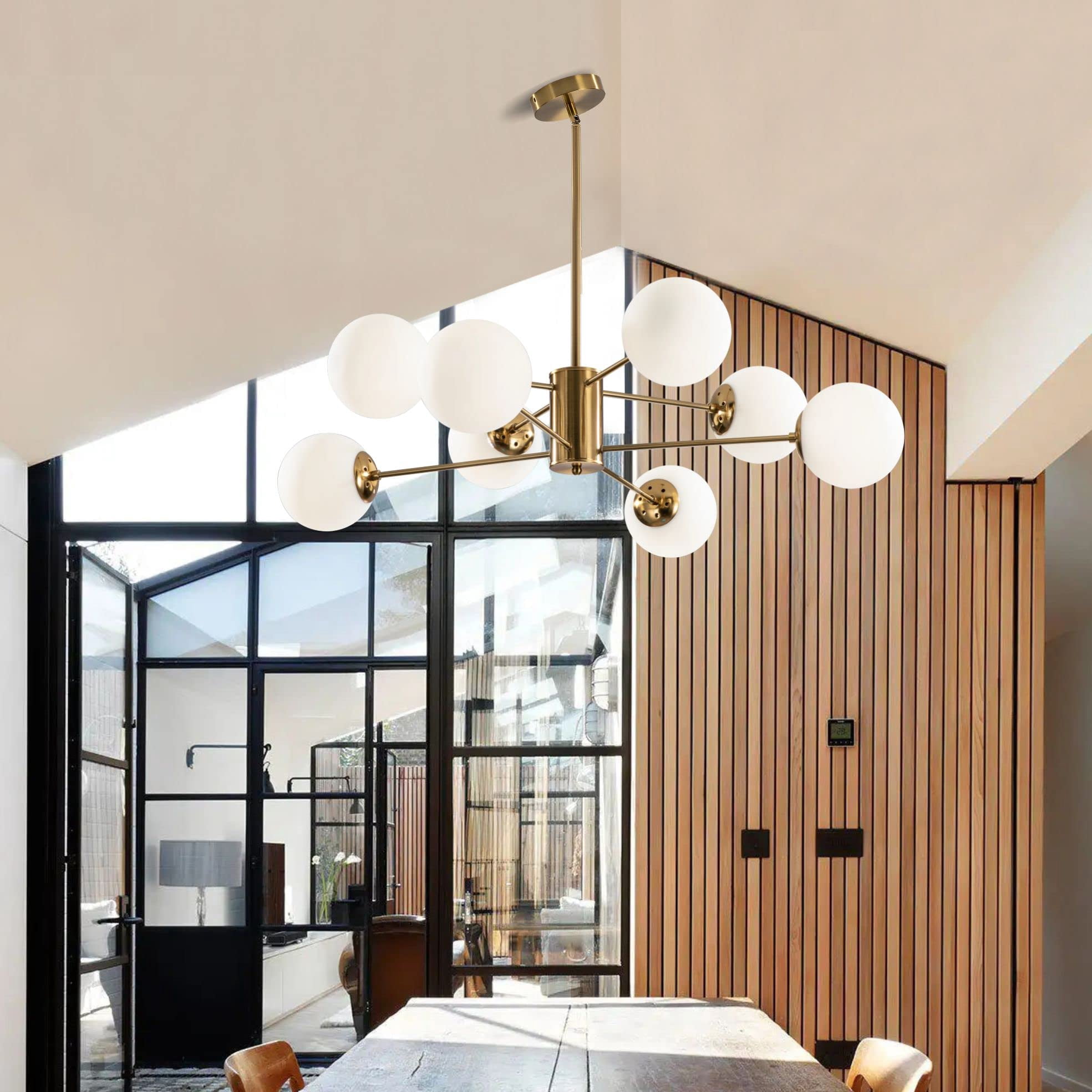 KCO Lighting 8-Light Glass Sputnik Chandelier Modern Gold Chandeliers