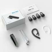 New Bee Bluetooth 5.0 Wireless Headset-12H Talk Time/30D Standby-Ear Hook Design Earpiece for Driving/Office-Compatible with iOS/Android (Black)
