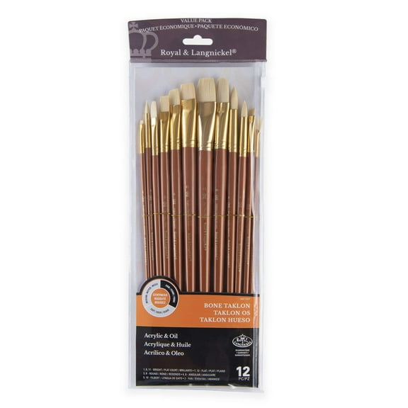 RSET-9317 | 12pc Bone Taklon Long Handle Variety Brush Set