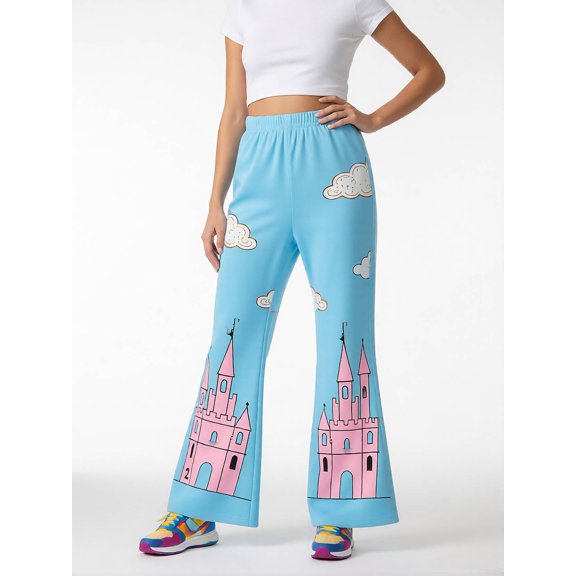 Girls Soft Pants Regular-Fit Flare-Leg Flare Leggings Cute Trousers for Young Girls Age 5-13