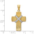 thumbnail image 3 of 14K Two-Tone Diamond-Cut Cross Pendant (32.25 X 18) Made In United States k3643, 3 of 5