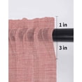 thumbnail image 6 of Vintage Peach Pink Curtains 54 Inch Length,Sheer Curtains for Bedroom Living Room Window Farmhouse Retro Solid Color Linen Texture Voile Drapes Kitchen Curtains Small Half Window 52"x54" 2 Panels, 6 of 7