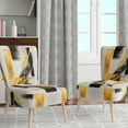 thumbnail image 2 of Designart "Glamorous Art Deco Abstract II" Chaise d'Appoint Noire Abstraite - Fauteuil Moderne pour Salon, 2 of 7