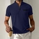 thumbnail image 1 of Blusa y camisa de cuello alto de manga corta para hombre, blusa informal de verano a la moda de color liso con cuello alto y cremallera, blusa/camiseta para hombre., 1 of 3
