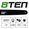 thumbnail image 6 of 8TEN 32 inch Chainsaw Bar .050 3/8 105DL for Stihl 064 046 810-CCG2254B, 6 of 7