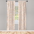 thumbnail image 2 of Ambesonne Tropical Curtains, Passion Fruits Leaves Art, Pair of 28"x63", Pastel Brown Blush and Peach, 2 of 4