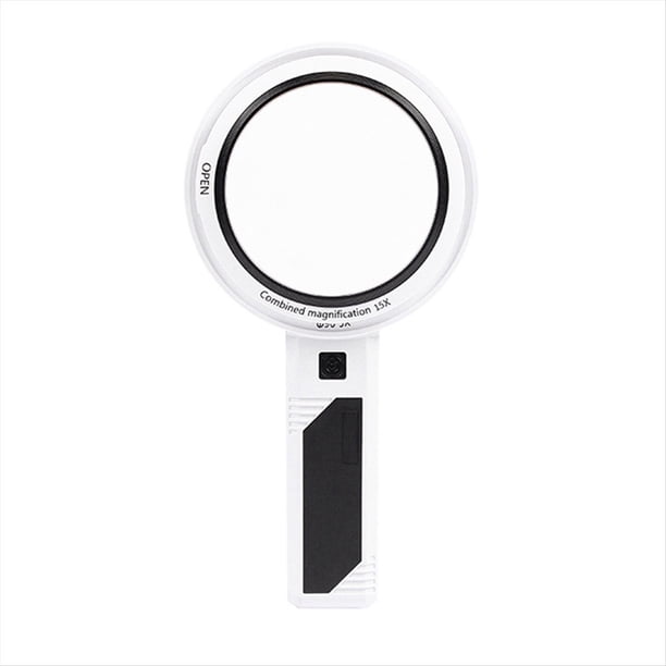 Lupa de Mano con Lupa Iluminada con Luz LED Lupa de Lente óPtica ExtraíBle 2275+65