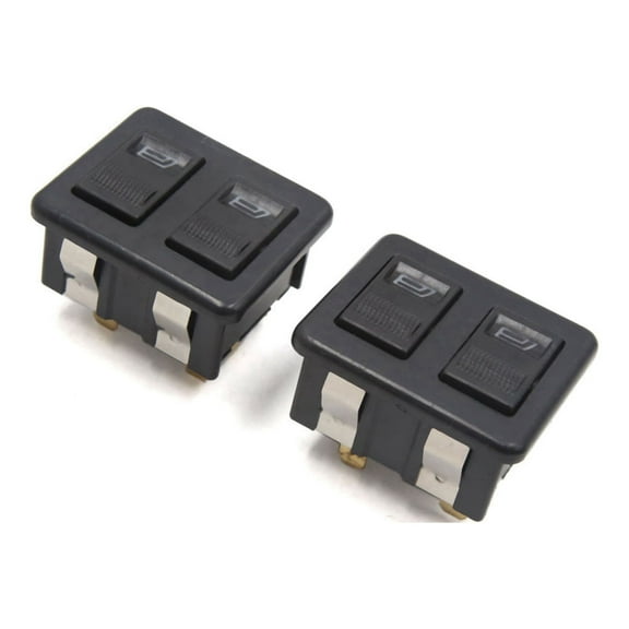 Unique Bargains 2Pcs Universal Black 10 Terminals Double Rows DPST Power Window Switch