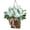 White, variant on Sunisery Hanging Rattan Flower Basket Wreath Artificial Flower Garland Ornament for Wall Front Door Party Decoration
