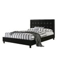 thumbnail image 1 of Black Faux Leather Diamond Tufted Queen Size Platform Bed (No Box Spring Required), 1 of 6